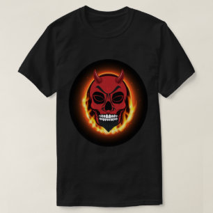 Camiseta Rojo Devil Skeleton Demon Tshirt