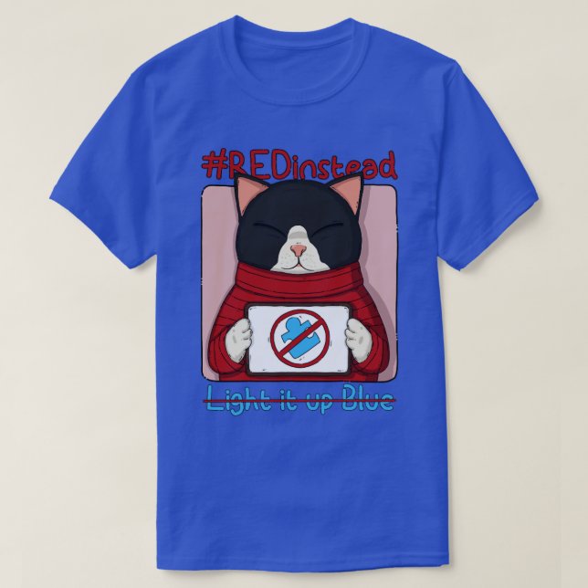 Camiseta Rojo En Cambio No Lo Enciende Azul (Diseño del anverso)