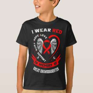 Camiseta Rojo En Memoria De La Enfermedad Cardíaca De La Bi