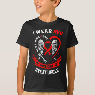 Camiseta Rojo En Memoria De La Enfermedad Cardíaca Del Gran