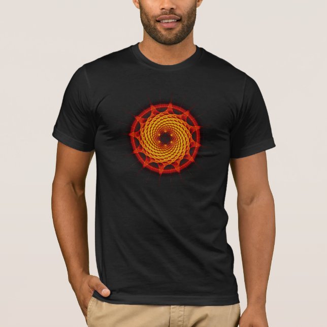 Camiseta Rojo espiral de la mandala de Merkaba (geometría (Anverso)