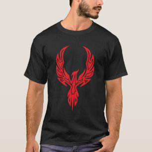 Camiseta Rojo Fénix Fire Bird Symbol Magic Fantasy Circle