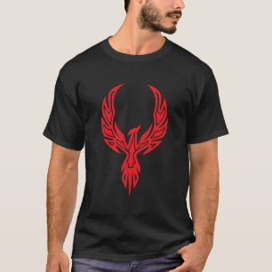 Camiseta Rojo Fénix Fire Bird Symbol Magic Fantasy Circle