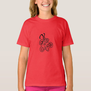 Camiseta Rojo Flauta Flauta B&W Doodle T-Shirt