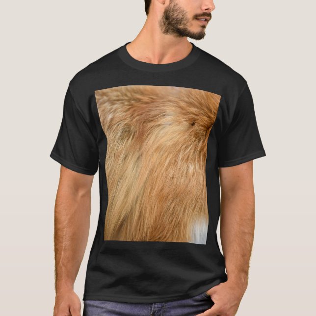 Camiseta Rojo Fox Fur Pattern Tile (Anverso)