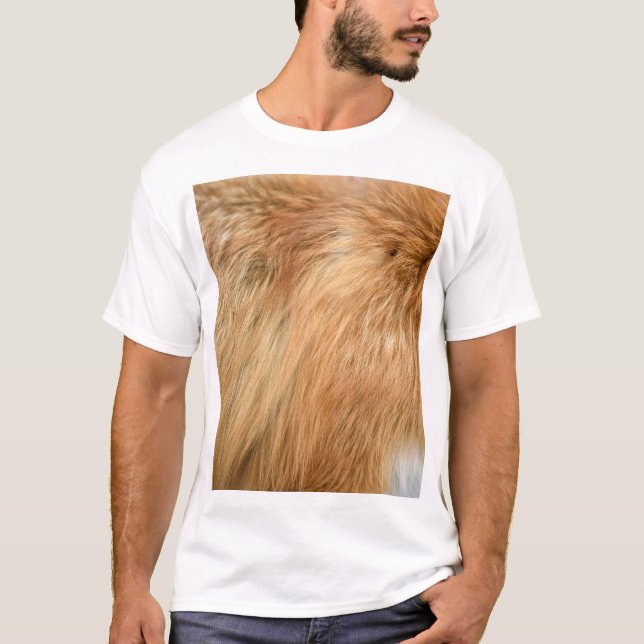Camiseta Rojo Fox Fur Pattern Tile (Anverso)