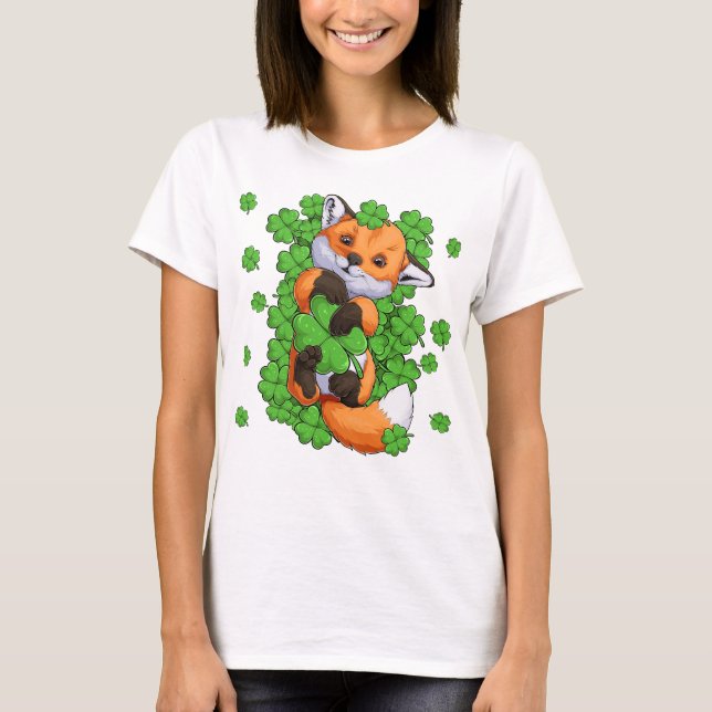 Camiseta Rojo Fox Green Shamrock (Anverso)