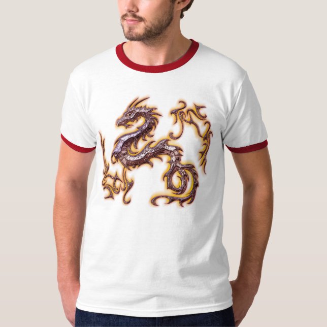 Camiseta rojo fuego del dragón (Anverso)