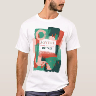 Camiseta Rojo gráfico abstracto moderno, rosado + alegre