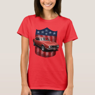 Camiseta Rojo grande Escudo Americano Camaro Damas T