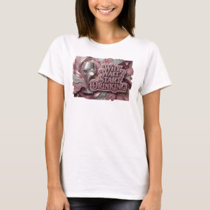 Camiseta Rojo Impactante POR QUÉ ESPERAR COMIENZA A BEBER I