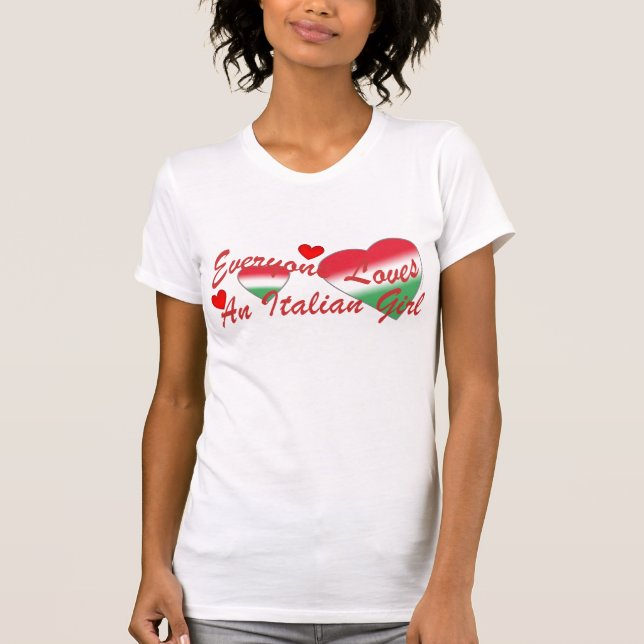 Camiseta Rojo italiano del chica de los amores (Anverso)