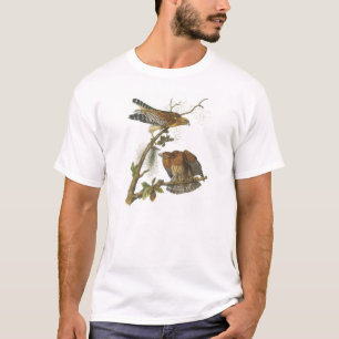 Camiseta Rojo-llevó a hombros el halcón por Audubon