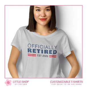 Camiseta Rojo Marino Oficialmente Retirado Personalizable