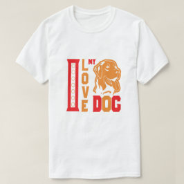 Camiseta Rojo & Naranja ME ENCANTA MI PERRO Tipografía Negr