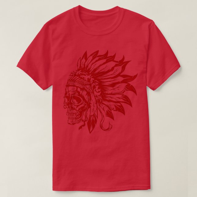 Camiseta Rojo nativo americano (Diseño del anverso)
