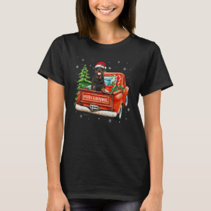 Camiseta Rojo Navidades de camionetas de Rottweiler Perro X