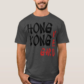 Camiseta Rojo negro del Jardín de Hong Kong