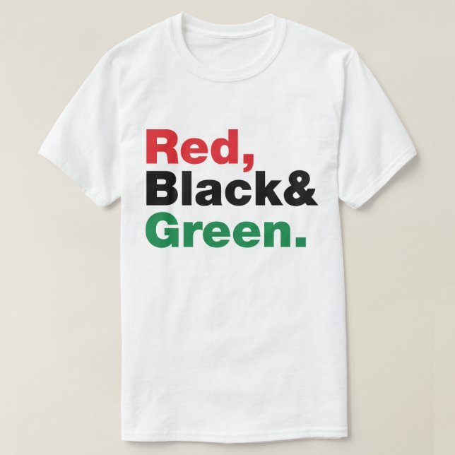 Camiseta Rojo, Negro y Verde. (Diseño del anverso)