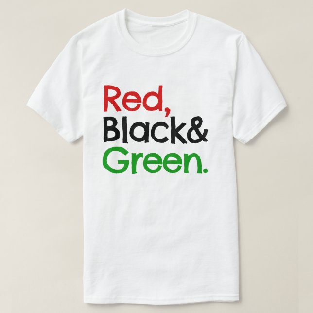 Camiseta Rojo, negro y verde-africano (Diseño del anverso)