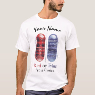 Camiseta Rojo o Azul - Tu elección   Arte de pastillas cybe