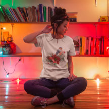 Rojo Poinsettia Pine Cone Bird Merry Christmas