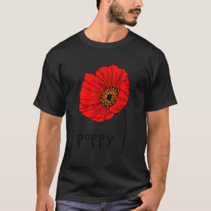 Camiseta Rojo Poppies Natural Wild Poppy Flower
