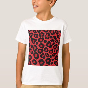 Camiseta Rojo rojo de la impresión del leopardo rocoso de R
