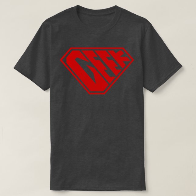 Camiseta Rojo superpotente geek (Diseño del anverso)