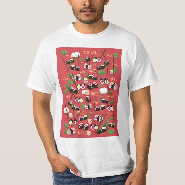 Camiseta Rojo sushi (Anverso)