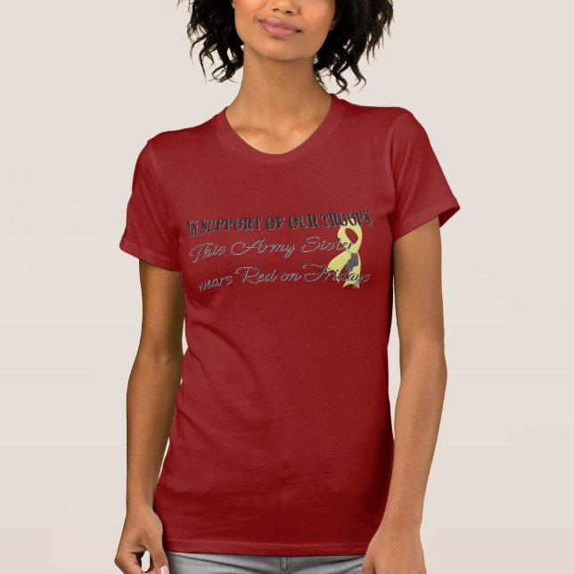 Camiseta Rojo viernes de la hermana del ejército (Anverso)