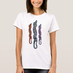 Camiseta Rojo violeta azul del lagarto de BALI