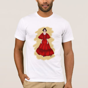 Camiseta Rojo y Azul Intenso en un Diseño Croqui Onírico