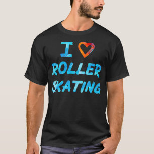Camiseta Rojo y azul me encanta el patinaje sobre ruedas