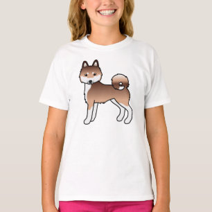 Camiseta Rojo Y Blanco Alaskan Klee Kai Cute Cartoperro