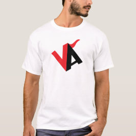 Camiseta Rojo y Negro Clásico Monograma de Letra Minimal VA