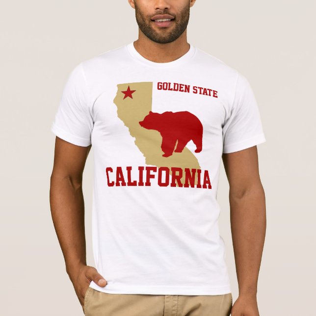 Camiseta Rojo y oro California (Anverso)