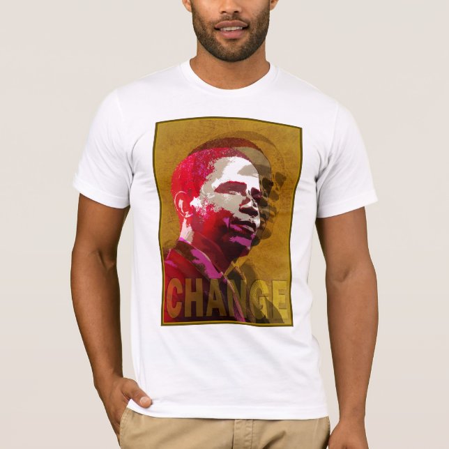 Camiseta Rojo y oro de Barack Obama Rasta (Anverso)