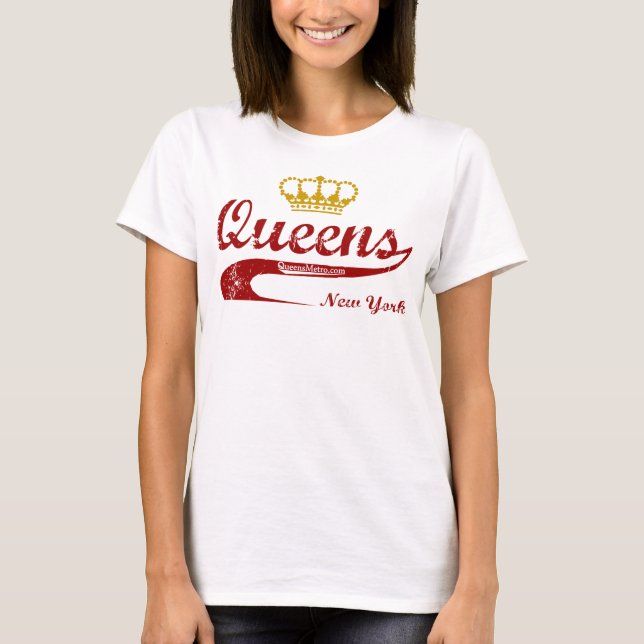 Camiseta Rojo y oro - Queens, New York City NYC (Anverso)