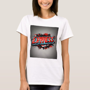 Camiseta Rojos expresivos: Word 'Express' Design