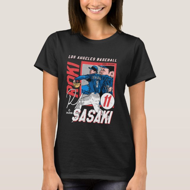 Camiseta Roki Sasaki  Los Angeles D MLB Baseball Players ML (Anverso)
