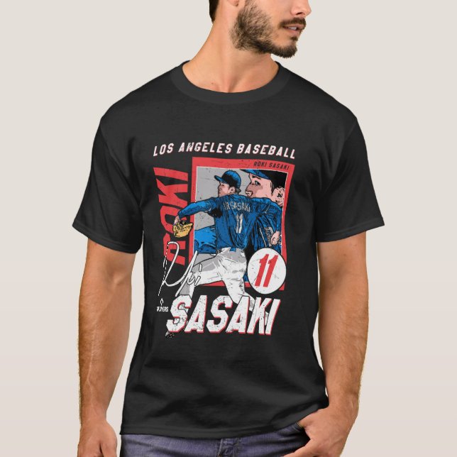 Camiseta Roki Sasaki  Los Angeles D MLB Baseball Players ML (Anverso)