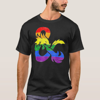 Camiseta Rol del orgullo de la bandera LGBT Pagando D20 DnD