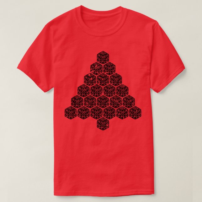Camiseta Roleplay D20 de los Navidades feos de los dados po (Diseño del anverso)