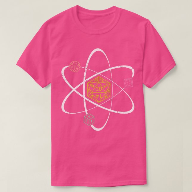 Camiseta Roleplay de ciencia de D20 dados (Diseño del anverso)