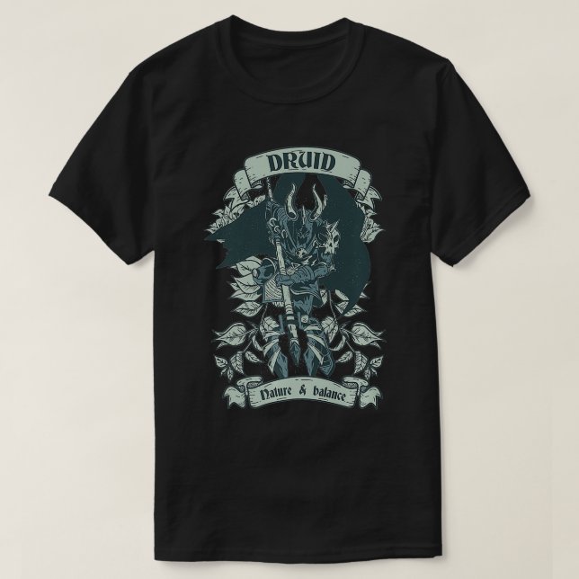 Camiseta Roleplay Druid Character Fantasy Gaming chess (Diseño del anverso)