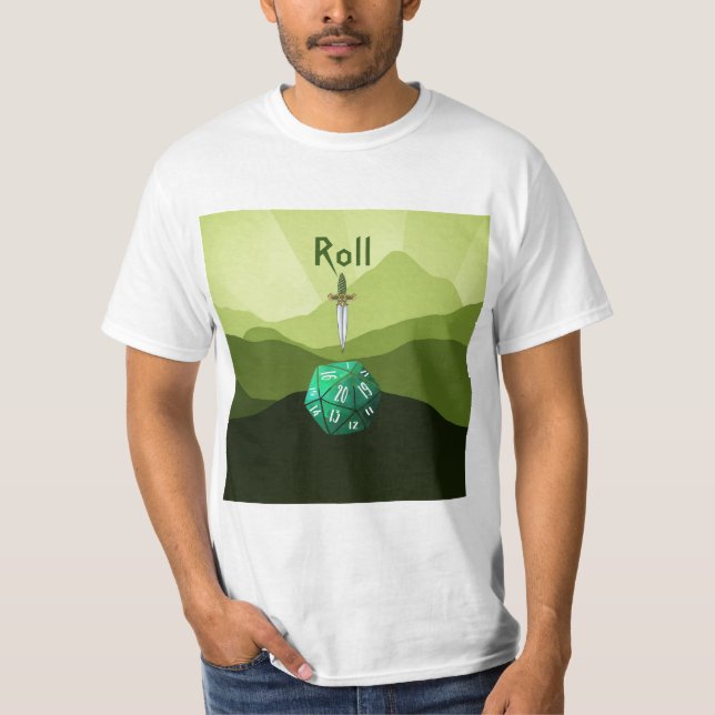 Camiseta Roll, D20 Dagger (Anverso)