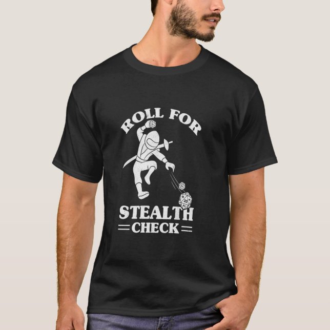 Camiseta Roll For Stealth Check D20 Ninja Funny Tabletop Ro (Anverso)