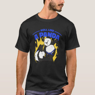 Camiseta Roll Like A Panda Bjj Jiu Jitsu Blue Belt Panda