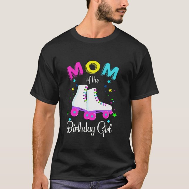 Camiseta Roll Mom of the Birthday Chica Roller Skates (Anverso)